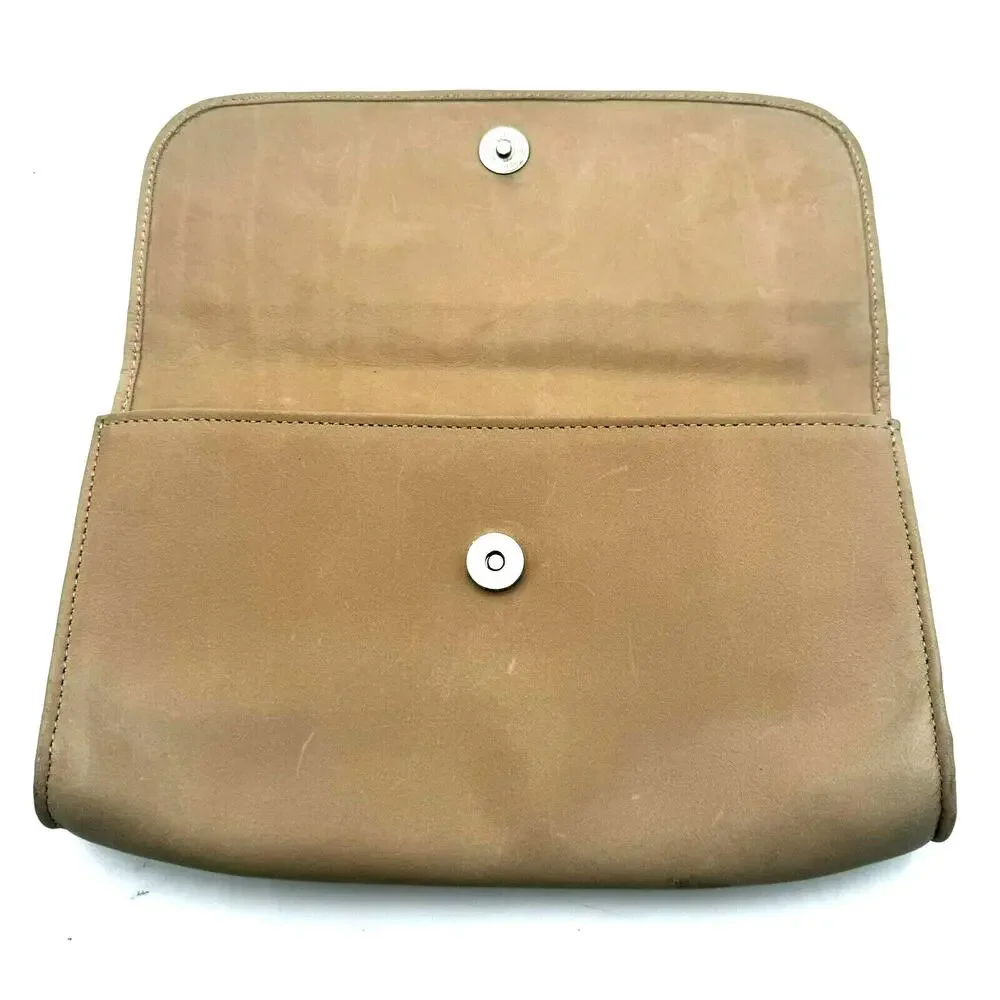 TREEBOL Vintage Tan Clutch Bag Purse Embroidered Boho Festival Hippie Tribal 70s